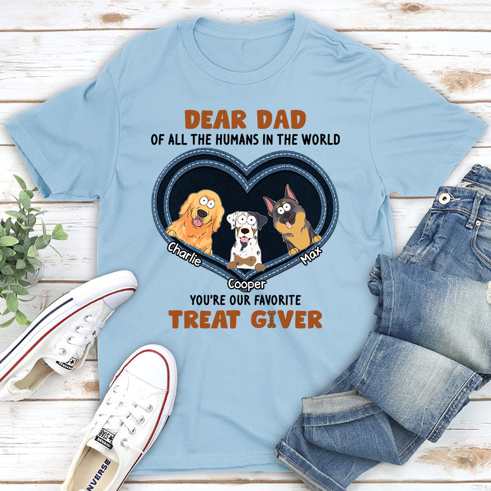 You Are My Favorite Treat Giver - Personalized Custom Unisex 5.3 oz T-shirt for Pet Lovers