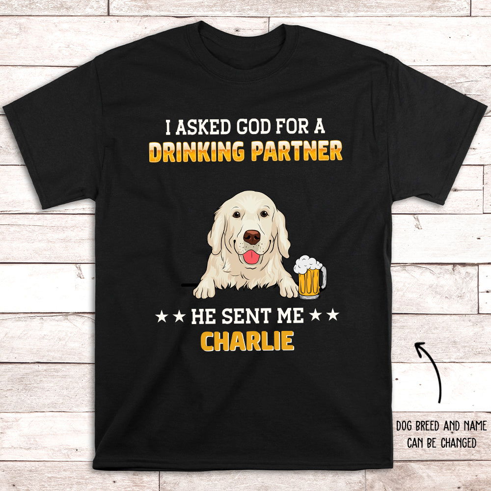 Drinking Partner 1 - Personalized Custom Unisex T-shirt - Ideal Gift For Beer and Pet Lovers