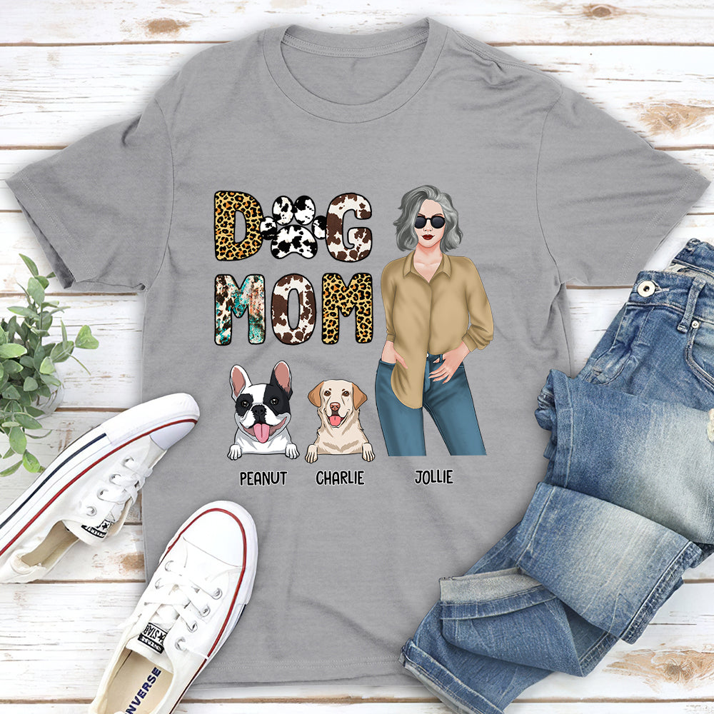 Dog Mom Western - Personalized Custom Unisex 5.3 oz T-shirt for Pet Lovers