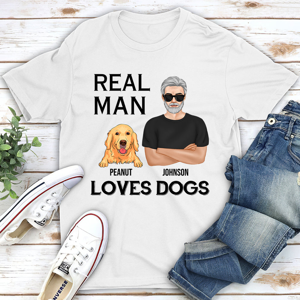 Real Man - Personalized Custom Unisex 5.3 oz T-shirt for Pet Lovers
