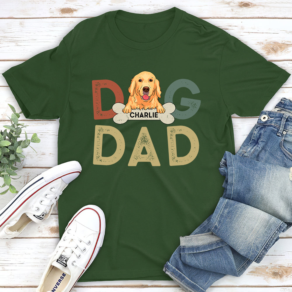 Dog Dad Retro - Stylish Personalized Custom Unisex T-shirt for Pet Lovers