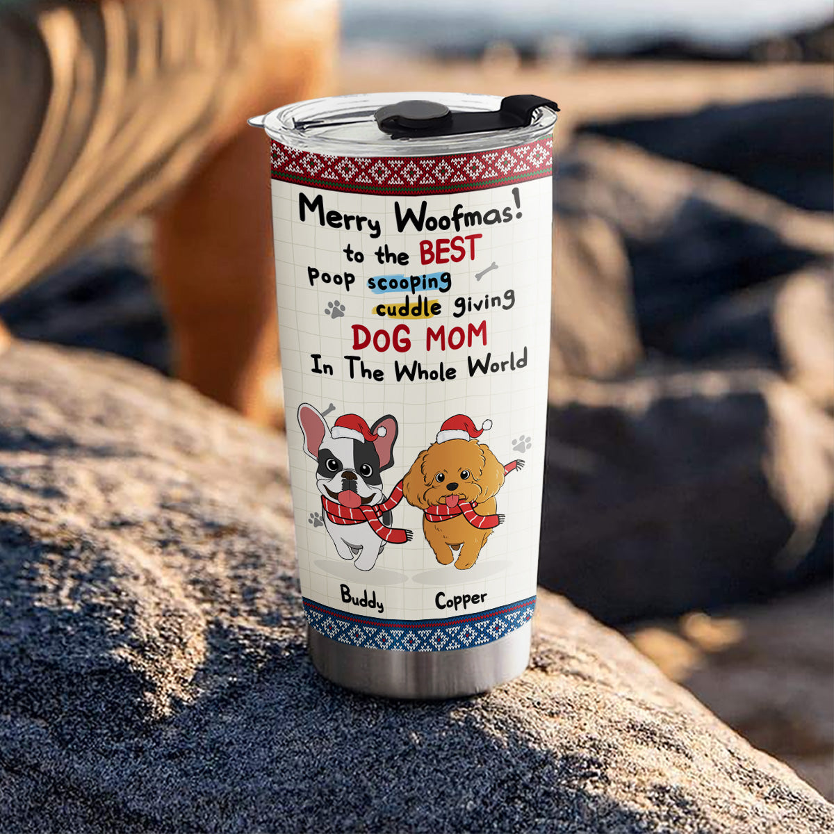 Merry Woofmas - Personalized Custom 20oz Stainless Steel Tumbler with Thousands of Cool Designs