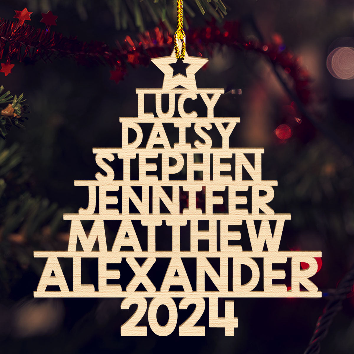 2024 Family Name Ver 2 - Exquisite Personalized Custom 1-layered Wood Ornament for Loved Ones