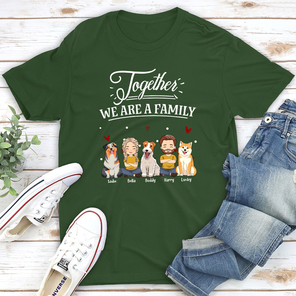 Together We Are A Family - Personalized Custom Unisex 5.3 oz T-shirt for Pet Lovers