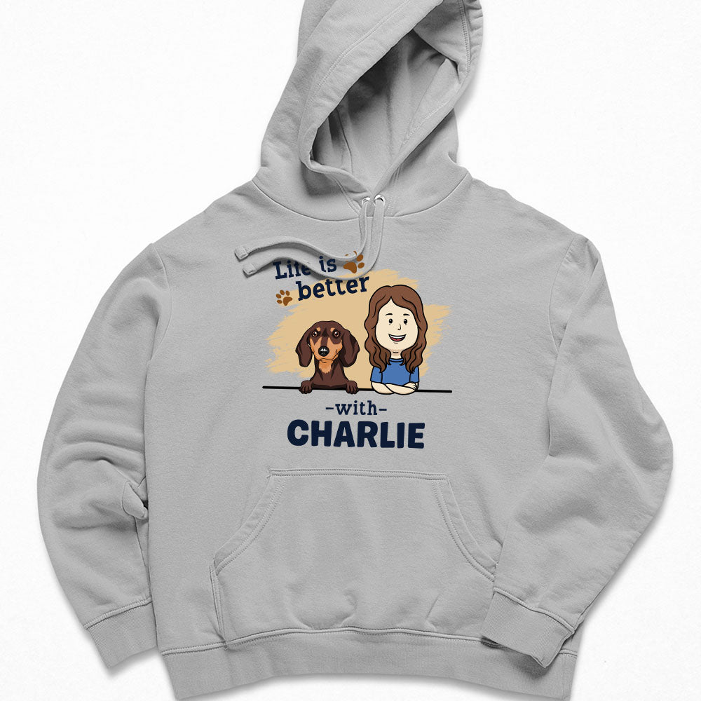 With Dog – Personalized Custom Unisex 8.0 oz Hoodie for Pet Lovers