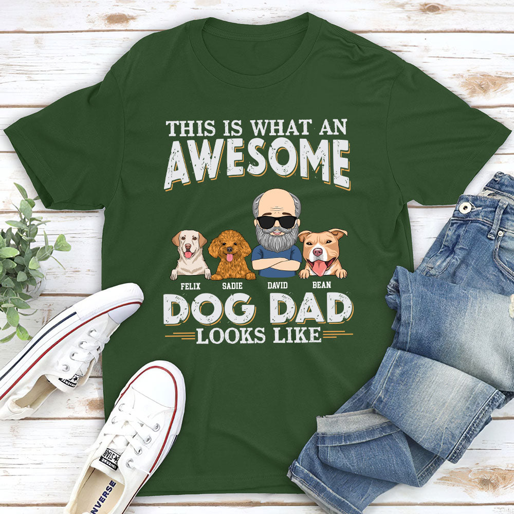 Awesome Personalized Custom Unisex Dog Dad Look - Like T - shirt