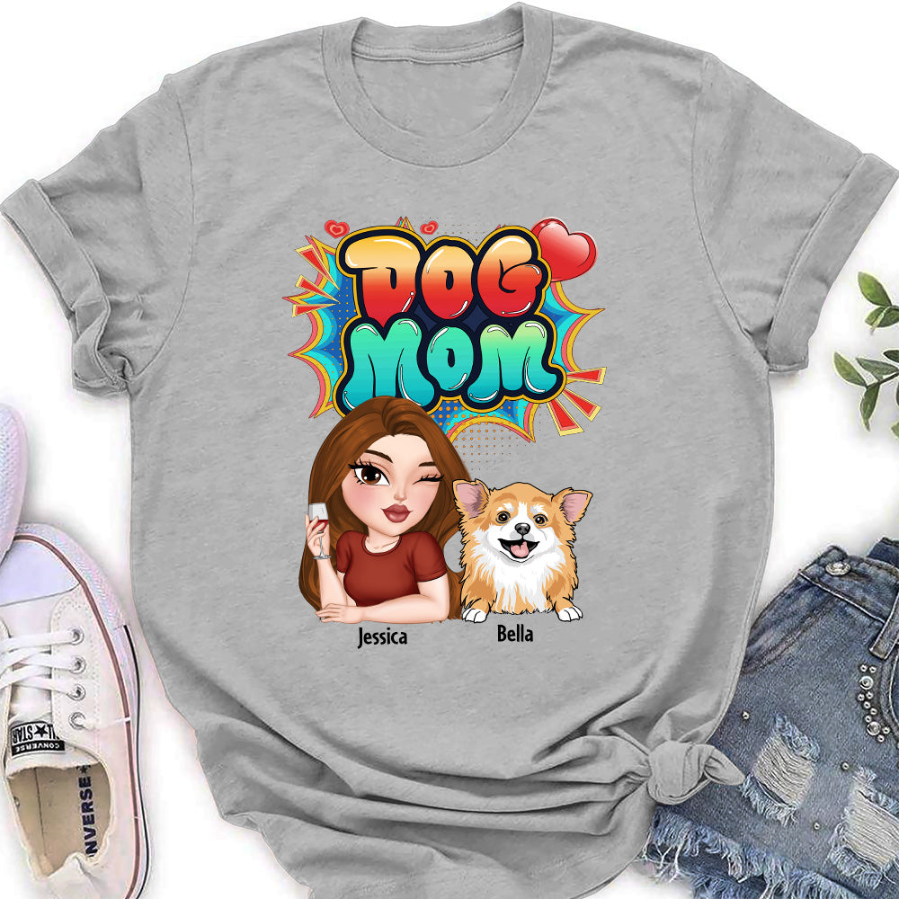 Sweet Dog Mom - Personalized Custom Women's Cotton Blend T-Shirt for Pet Lovers