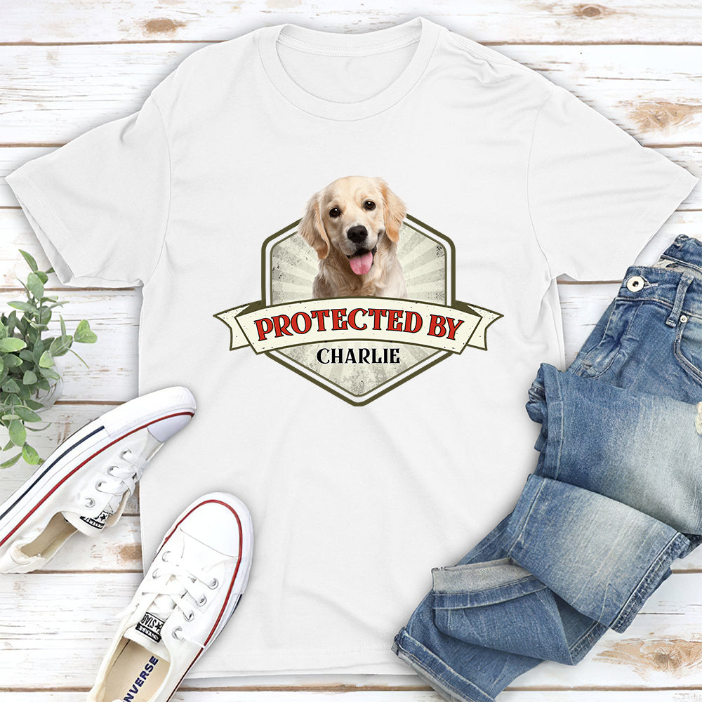 Custom Personalized Unisex 'Protected By Dogs' Photo T-Shirt