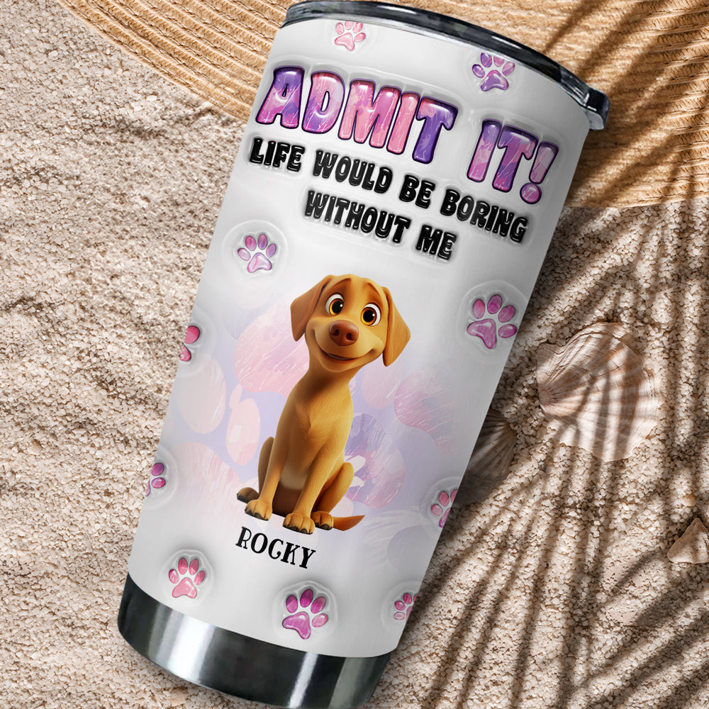 Unique Personalized Custom 3D Inflated Effect Tumbler for Dog Moms