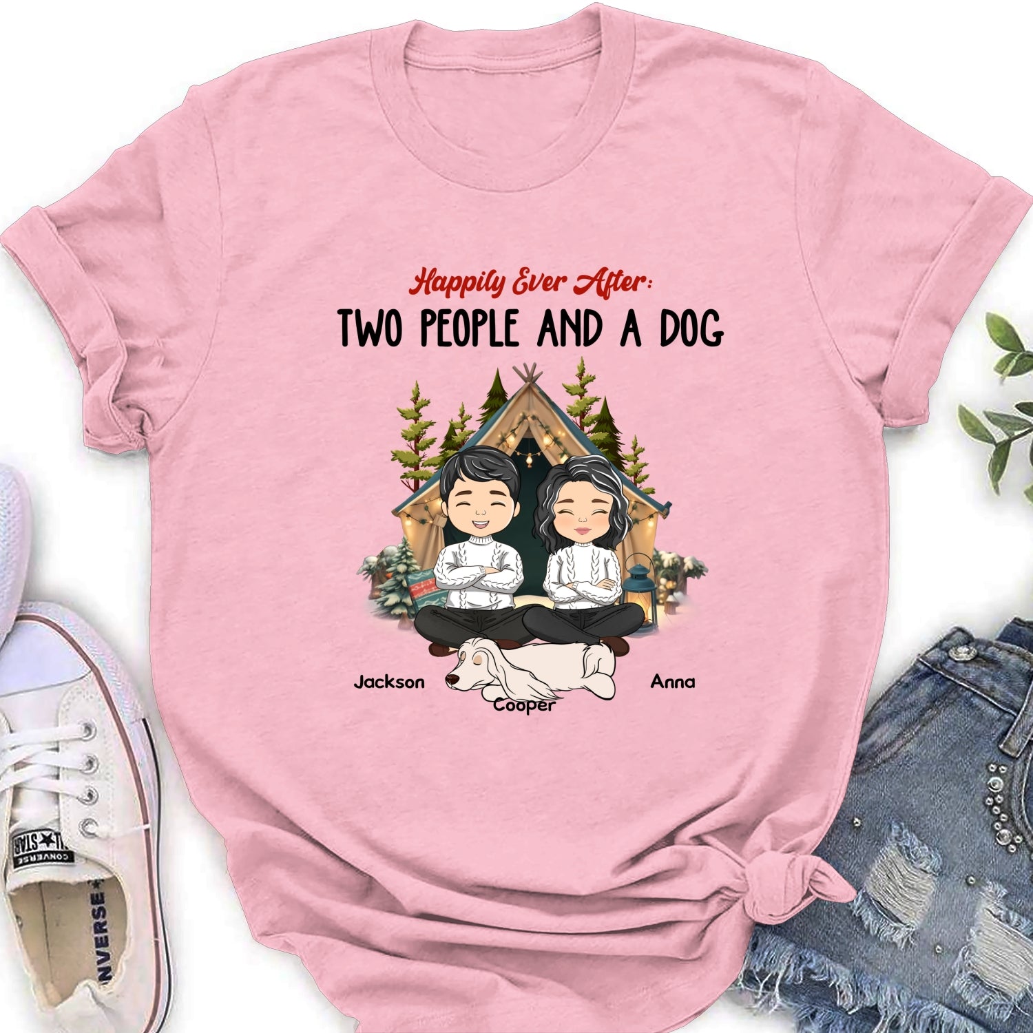 Happily Ever After - Personalized Custom Women's T-shirt for Pet Lovers