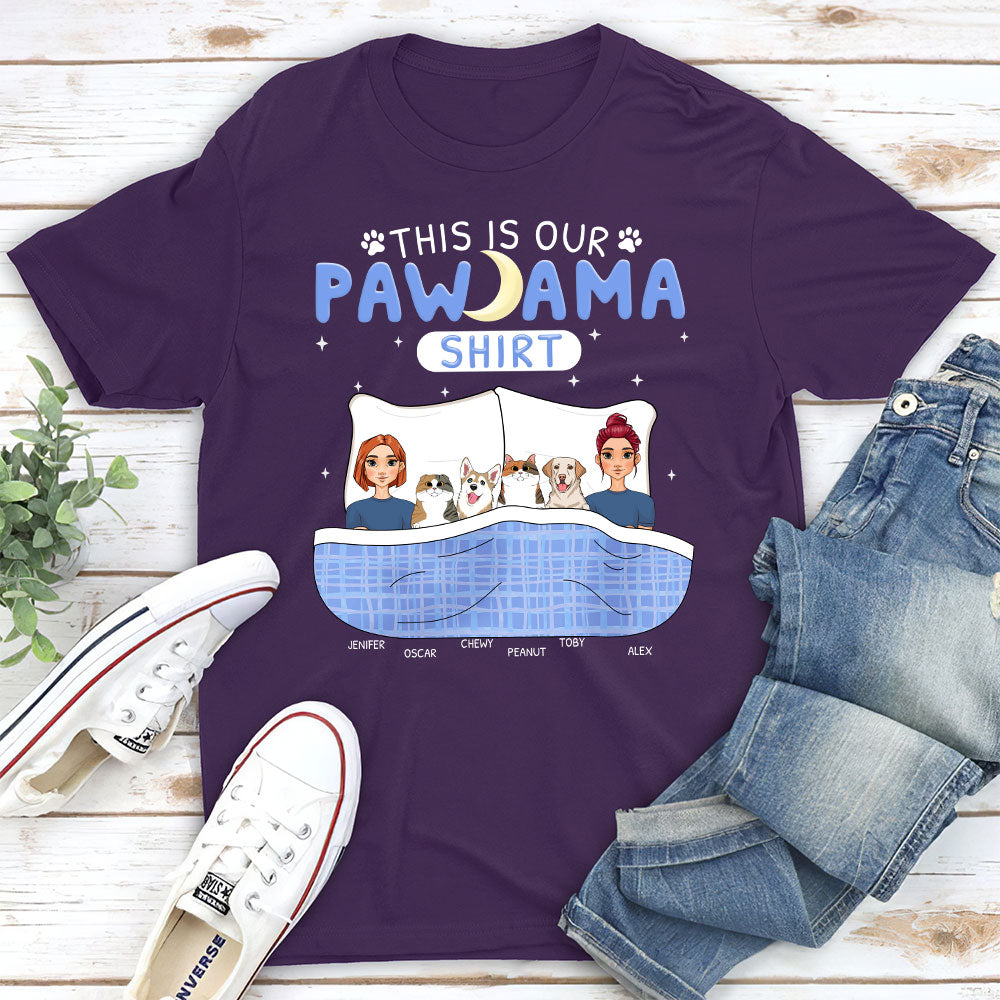 Pawjama Couple - Personalized Custom Unisex 5.3 oz T-shirt for Pet Lovers