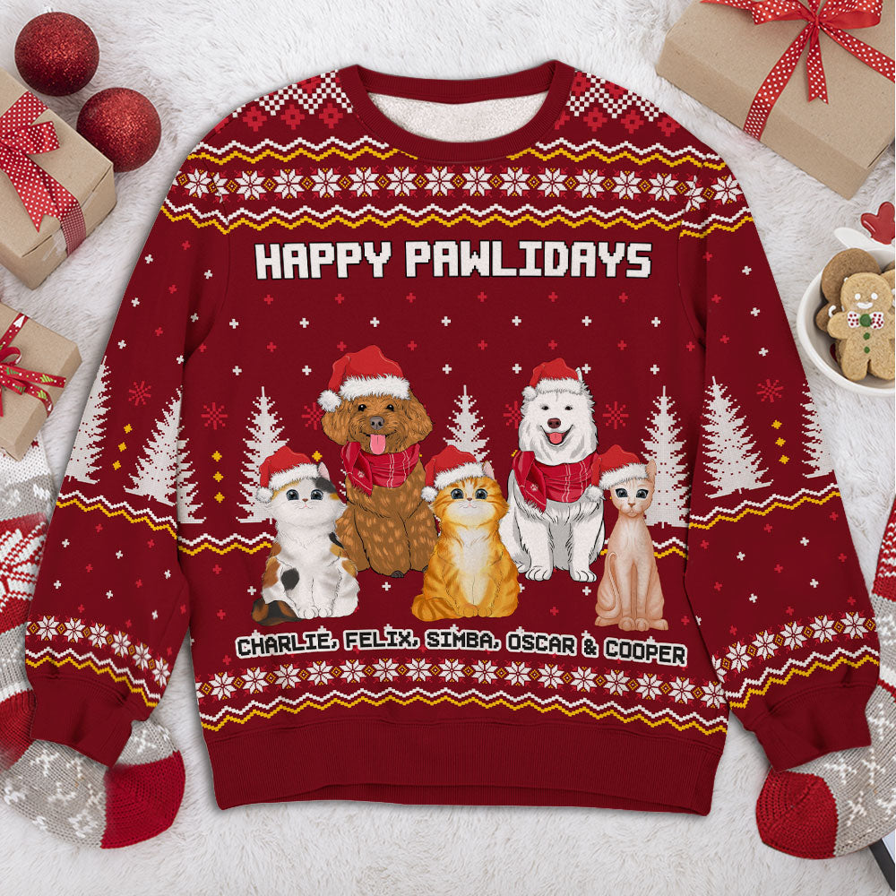 Christmas Personalized Custom Kids All-Over-Print Pet Pattern Sweatshirt - Ideal Gift for Pet Lovers