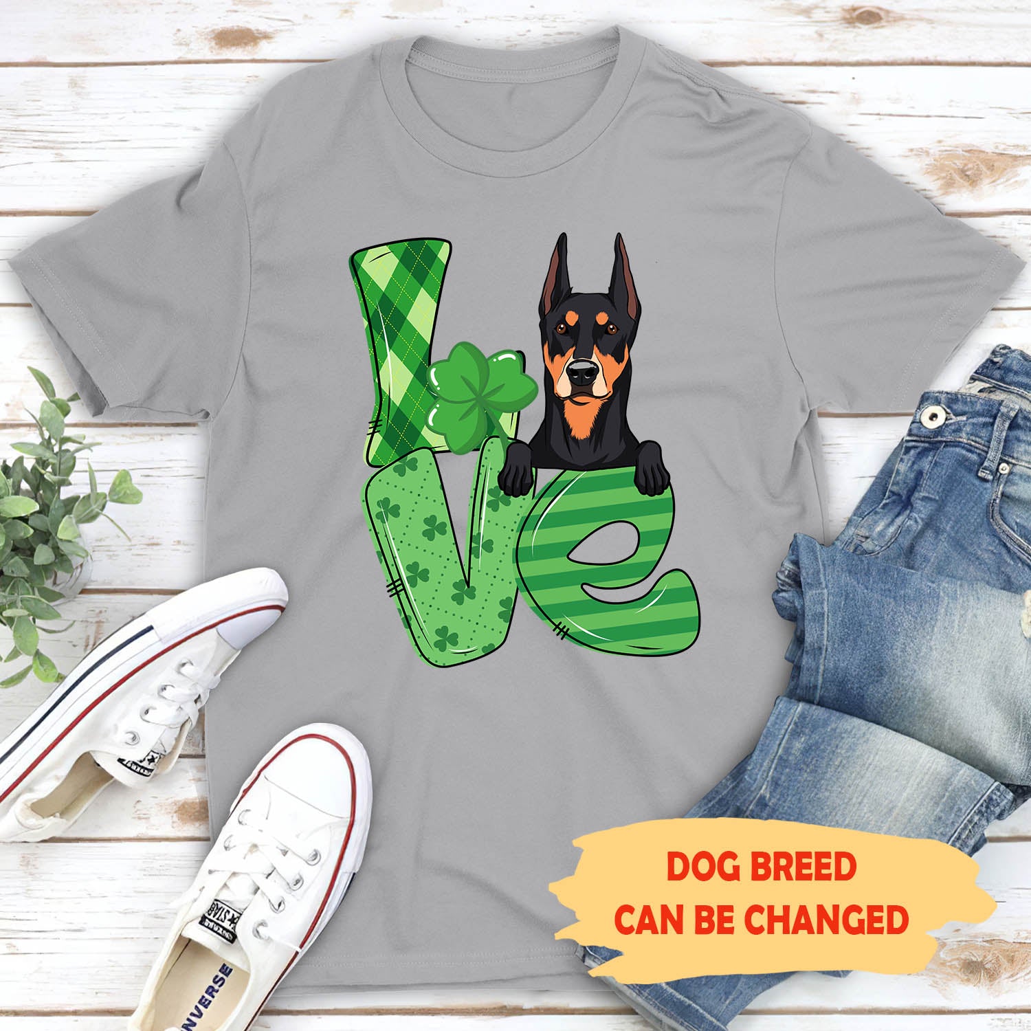 Love St Patrick - Personalized Custom Unisex T-shirt - Ideal Gifts For Dog Lovers