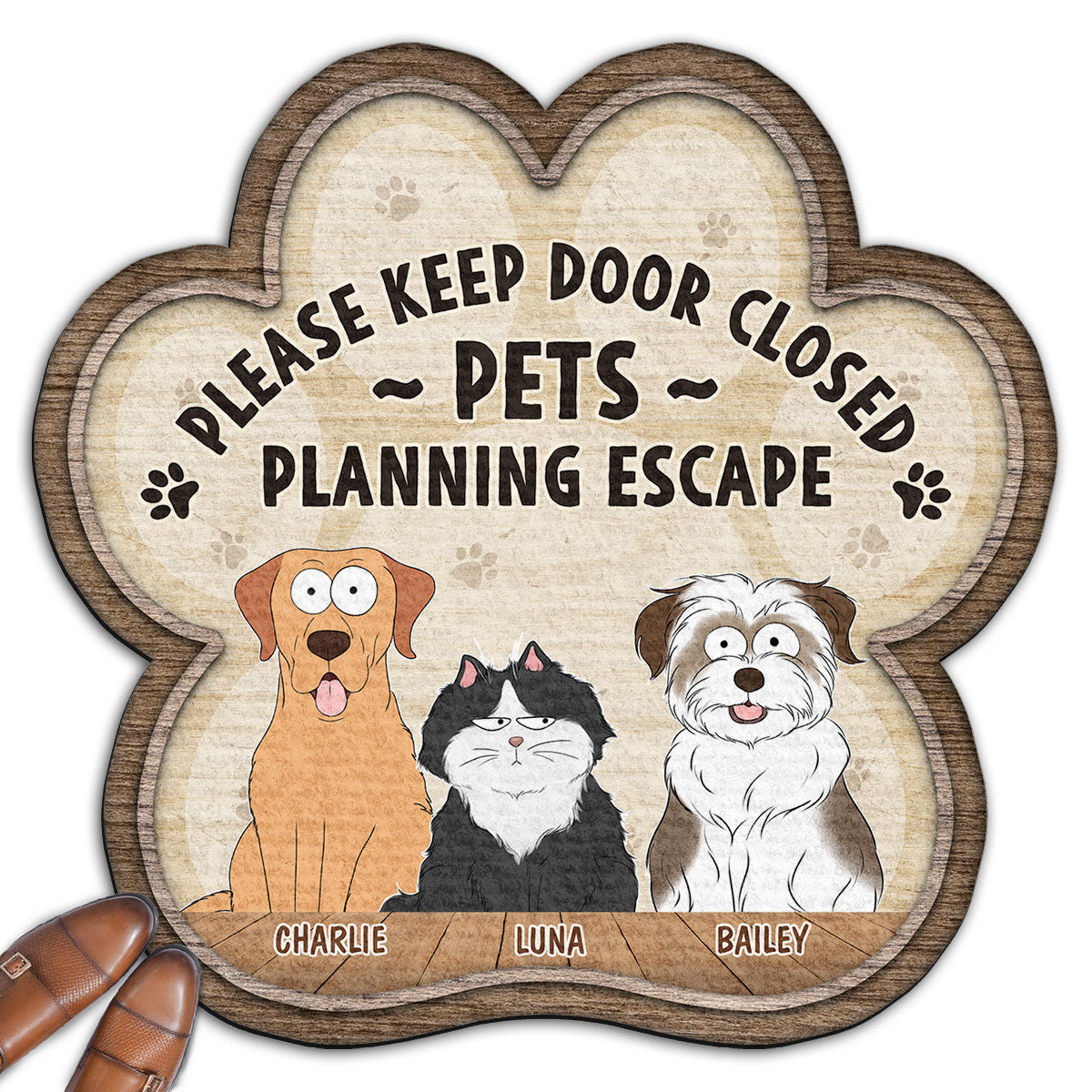 Personalized Custom Pets Planning Escape Doormat for Pet Lovers