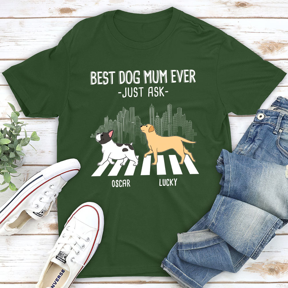 Dog Crossing - Customizable Personalized Unisex 5.3 oz T-shirt for Pet Lovers