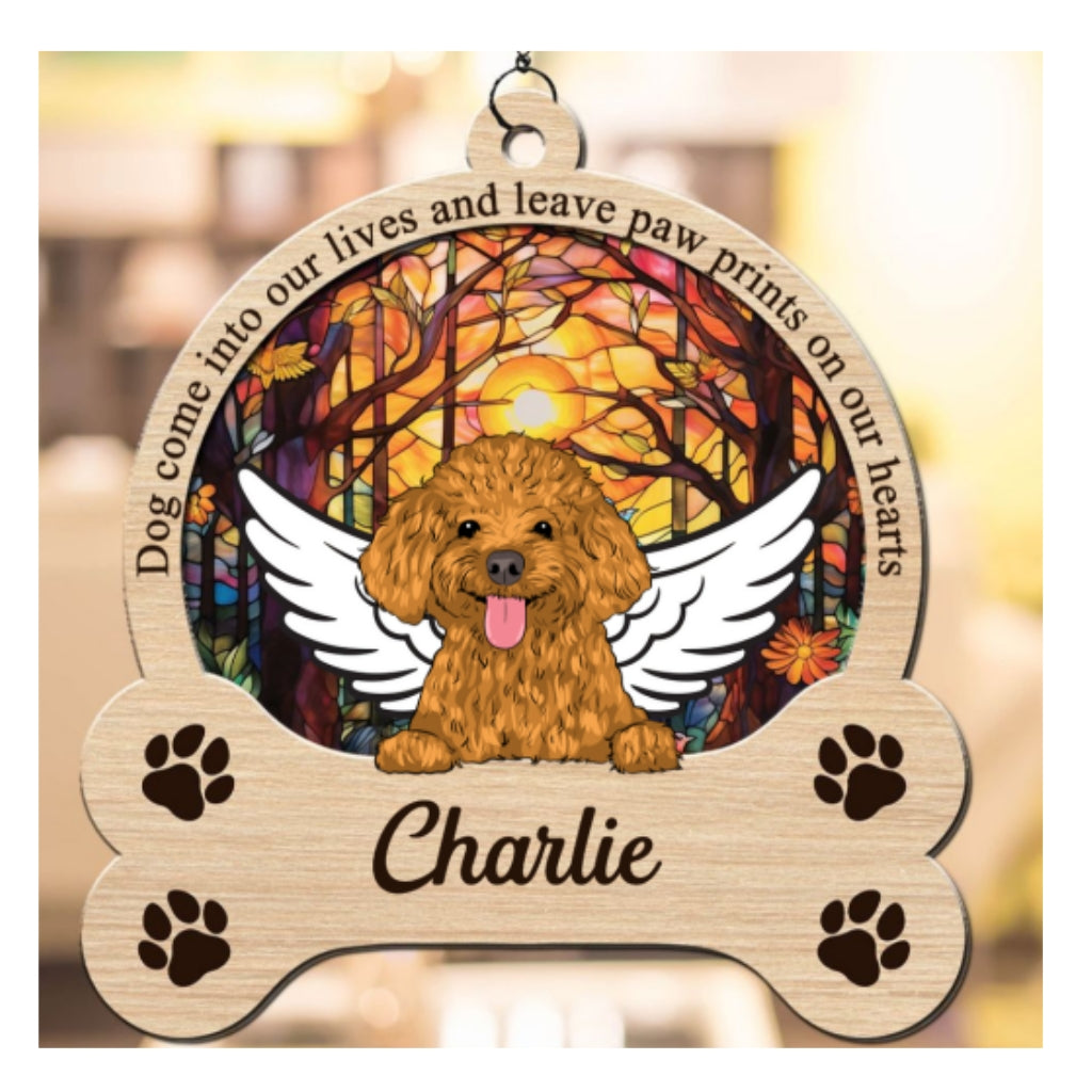 Forever In My Heart - Personalized Custom Acrylic Mounted Wooden Suncatcher (6 inches, 8 inches)
