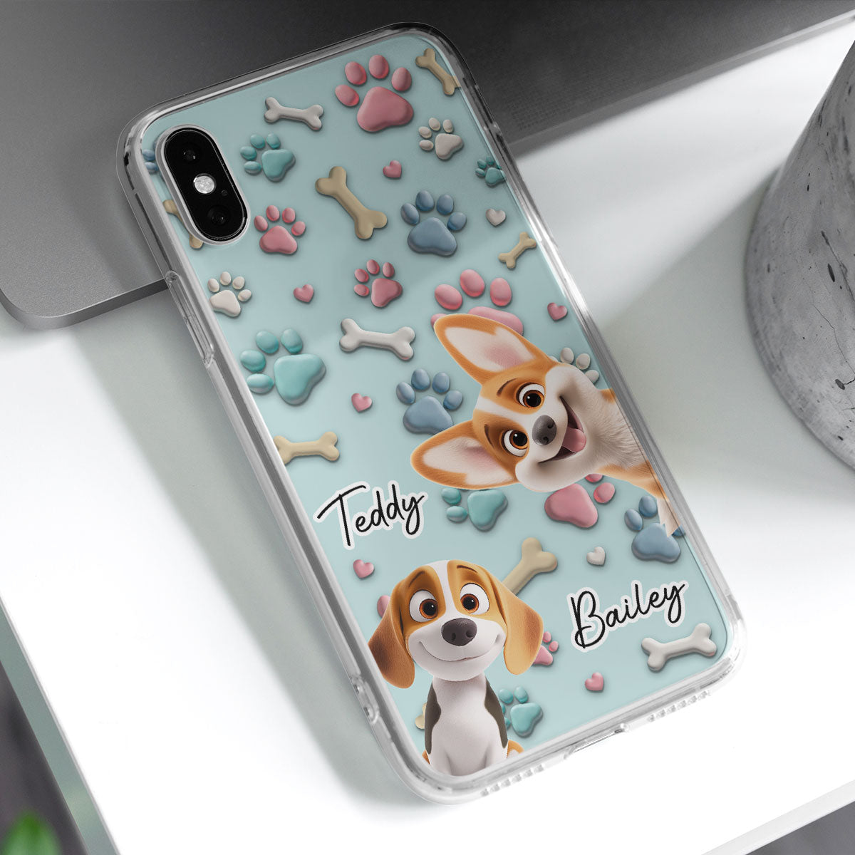 Adorable Dog Cartoon - Customizable Personalized Phone Case for Fashion-Forward Users