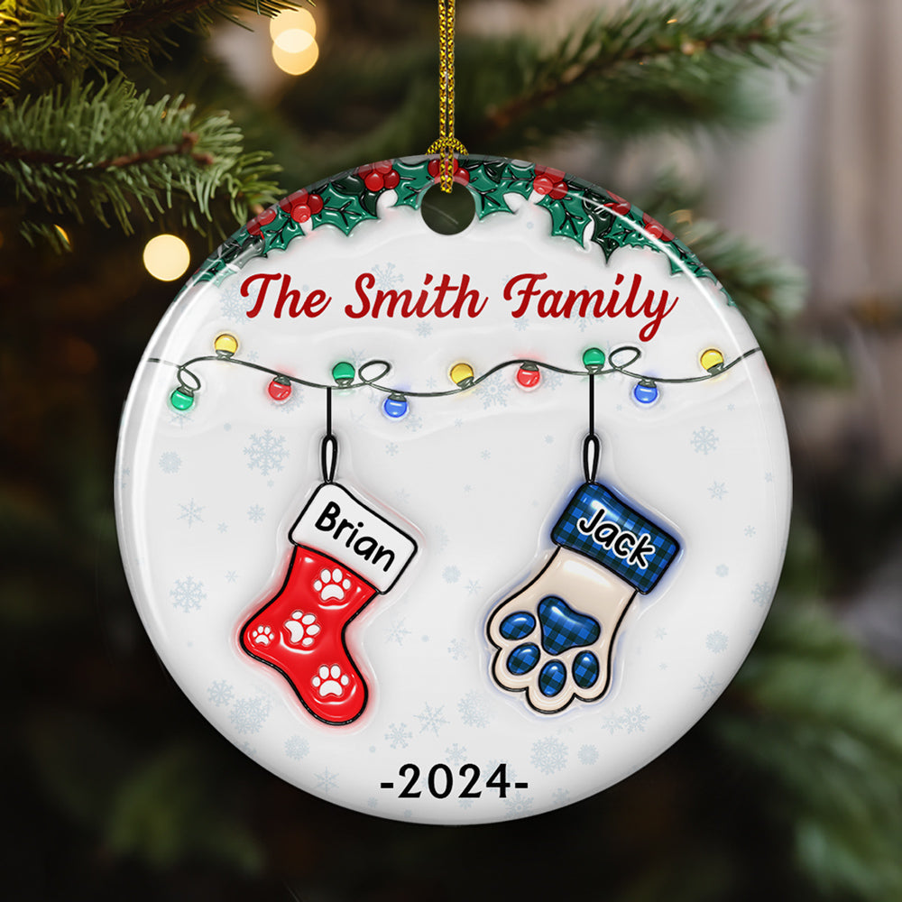 Unique Personalized Custom 3D Inflated Effect Premium White Ceramic Christmas Ornament