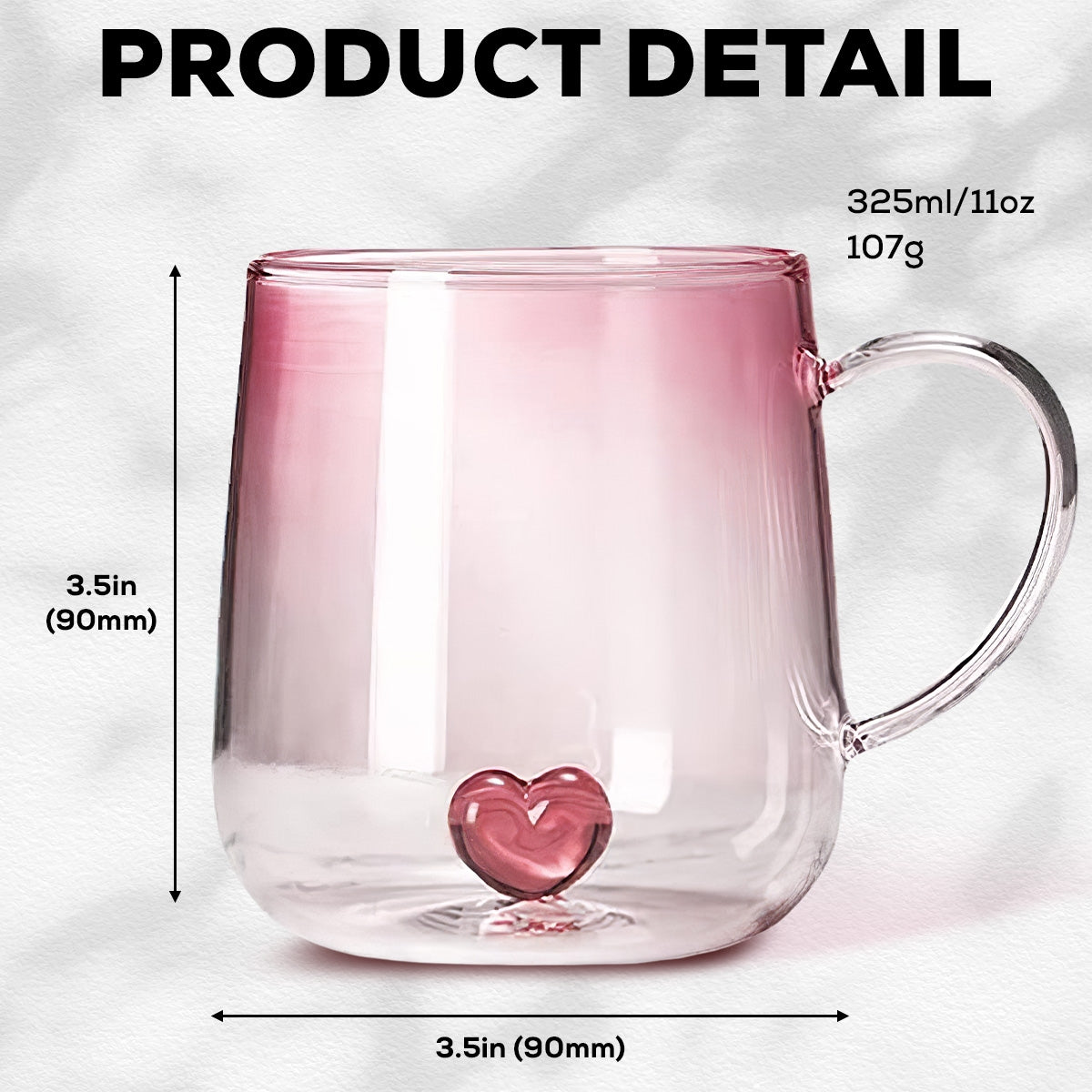 Dog Mom's Adorable Chibi Version Personalized Custom Pink Gradient Glass Mug for Coffee Lovers