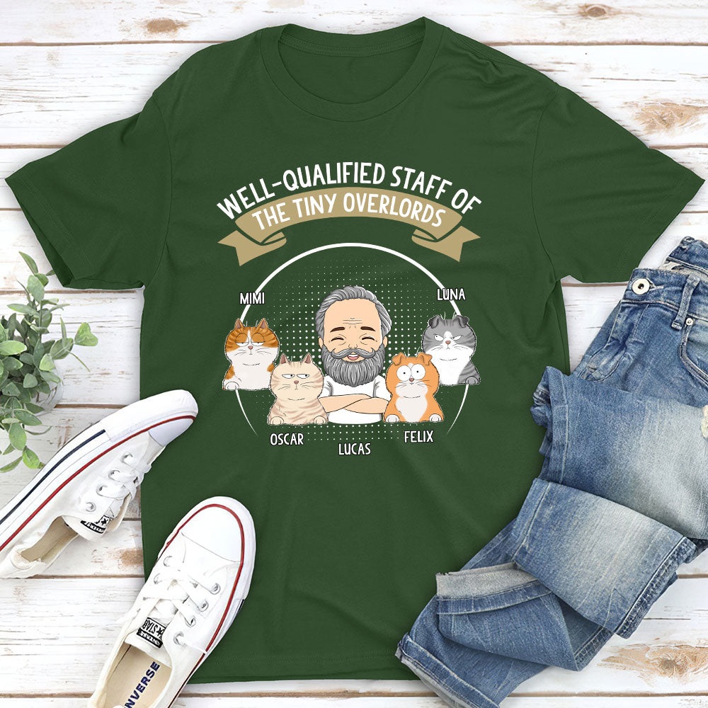 Well-Qualified Cat Staff Personalized Custom Unisex 5.3 oz T-shirt - Ideal Gift for Pet Lovers