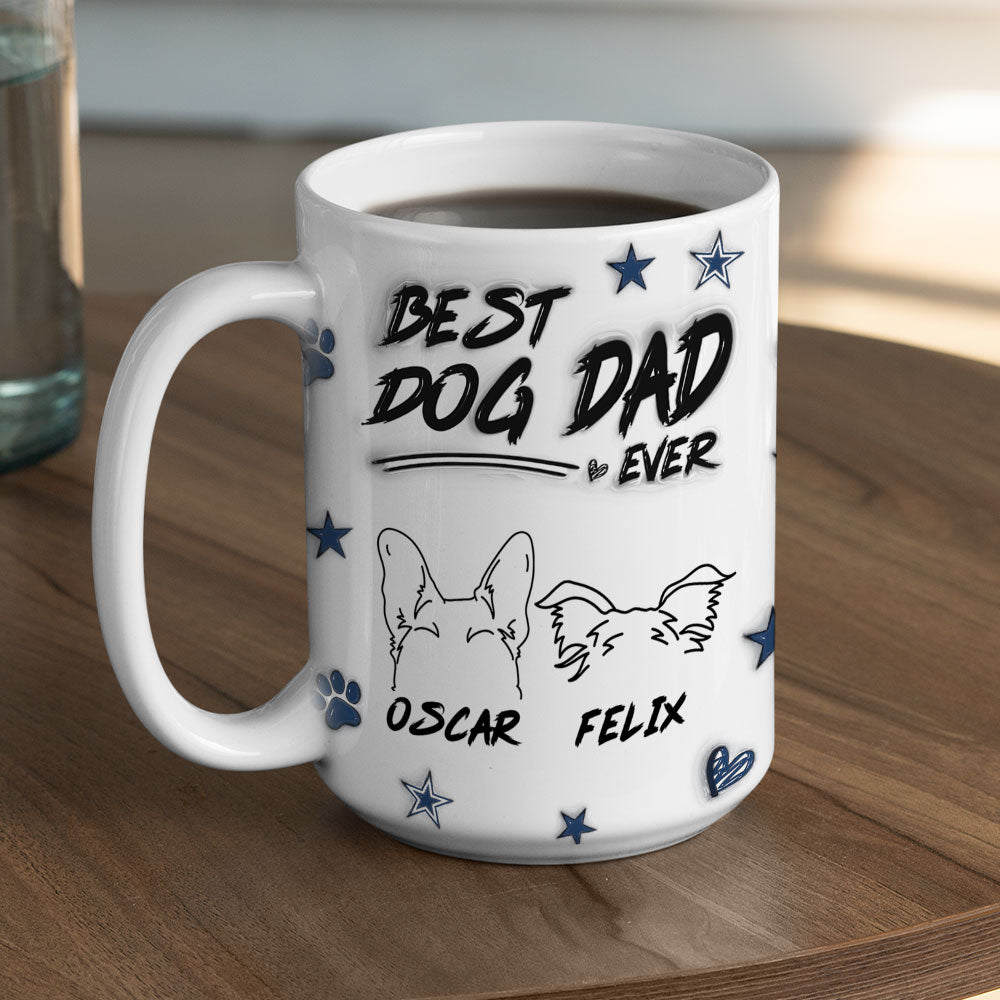 Top-Rated Personalized Custom 3D Inflated Effect Mug for Dog Dads