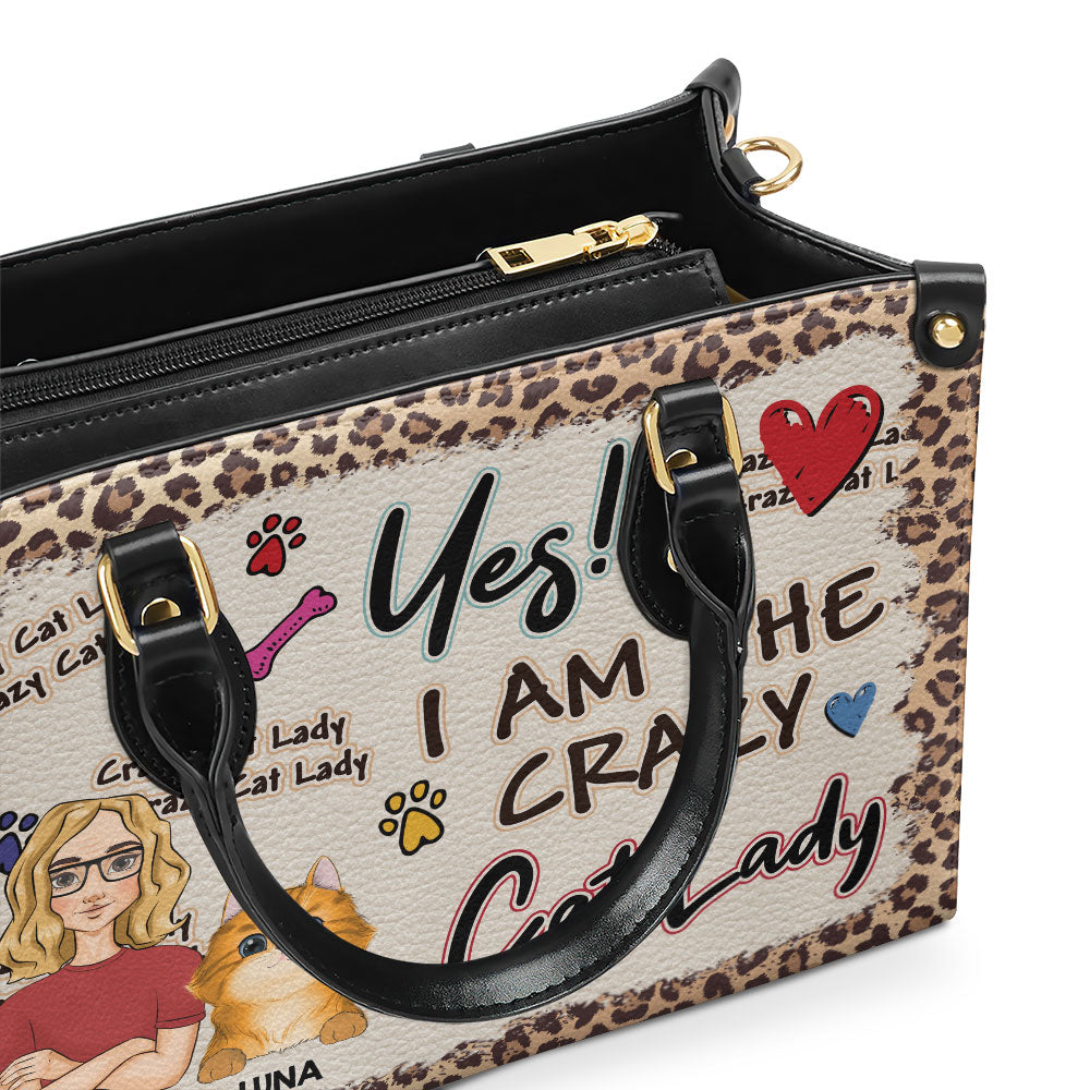 Crazy Dog Lady - Unique Personalized Custom Leather Handbag for Dog Lovers