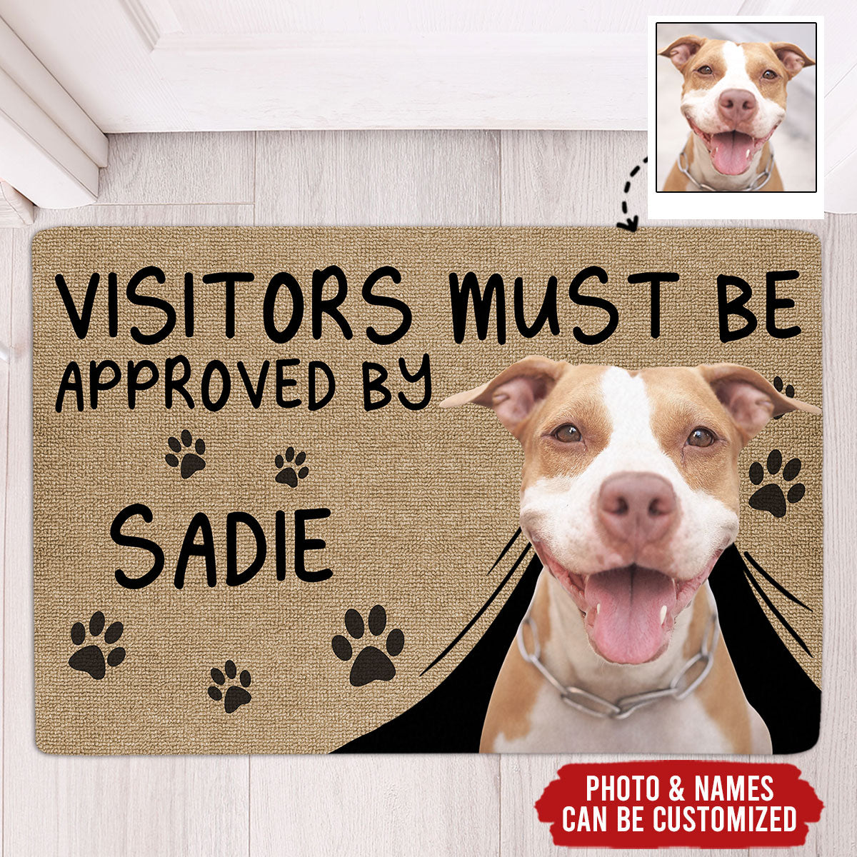 Approved By Pet Photo - Personalized Custom Doormat with Cat Picture, Multiple Sizes Available