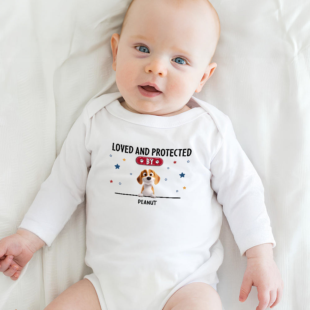 Adorable Personalized Long Sleeve Baby Onesie for Cherished Baby Love and Protection