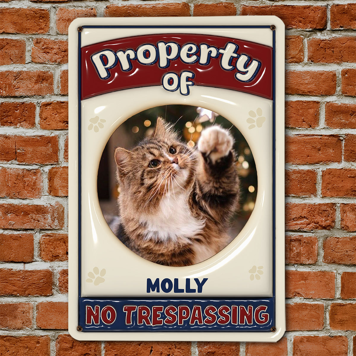 Exclusive Personalized Custom 3D Inflated Effect No Trespassing Version Metal Photo Sign