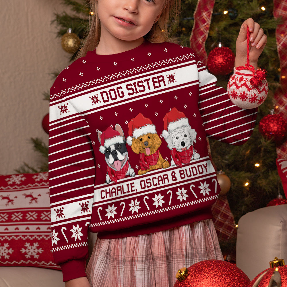 Best Dog Siblings - Personalized Custom All-Over-Print Unisex Kids Sweatshirt for Dog Lovers