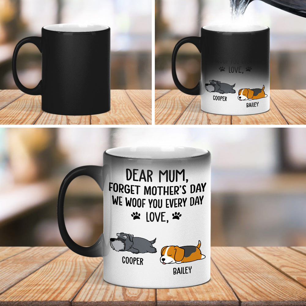 Woof You Dad - 11oz/15oz Personalized Custom Color - Changing Mug for Pet Lovers