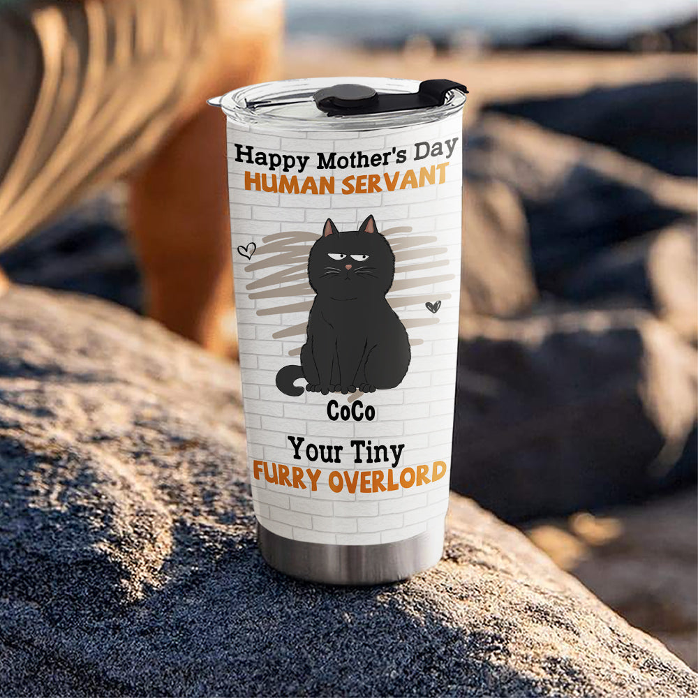 Tiny Cat Overlord - Personalized Custom 20oz Stainless Steel Tumbler with Thousands of Cool Designs