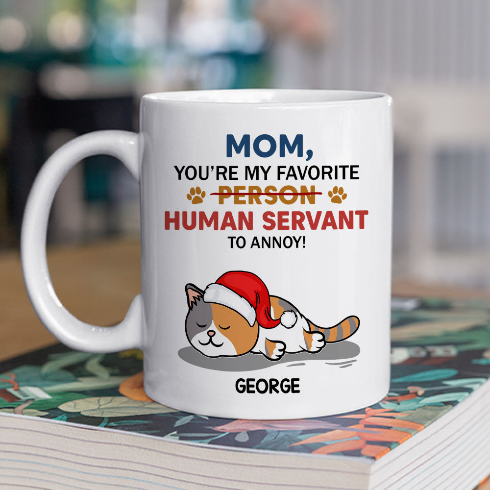 Meowy Human Servant - Exquisitely Personalized Custom Coffee Mug for Pet Lovers