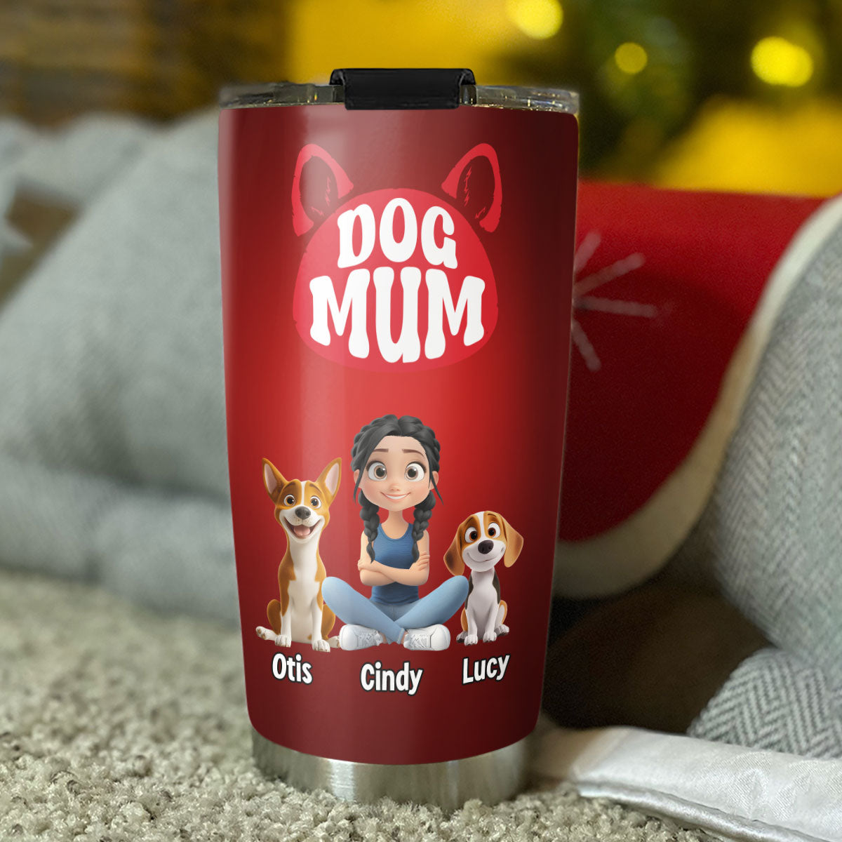 Customizable Red Dog Mom Personalized Tumbler - 20oz