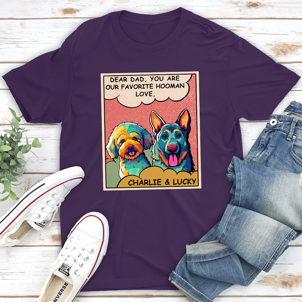 My Favorite Hooman - Exclusive Personalized Custom Unisex 5.3 oz T-shirt for Pet Lovers