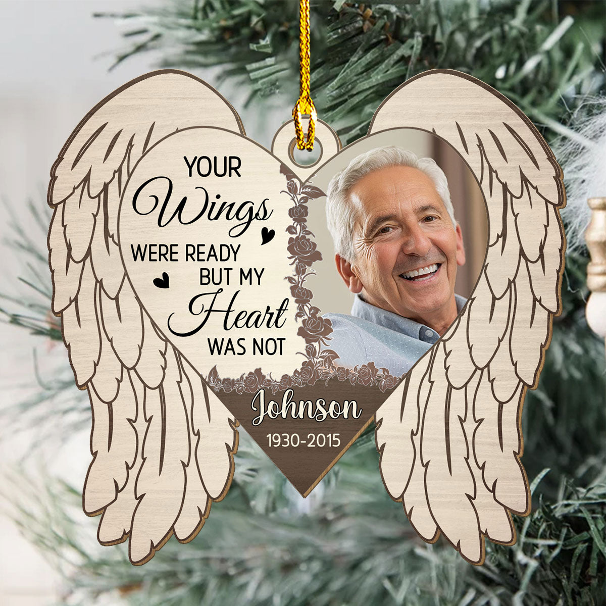 The Wings - Personalized Custom Single - Layered Wood Ornament for Heartfelt Gifting