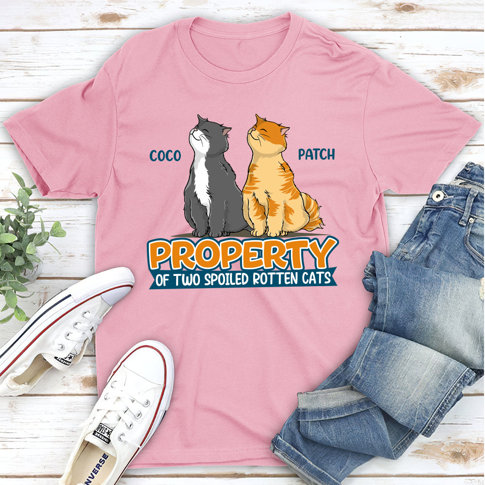 Spoiled Rotten Cats - Personalized Custom Unisex 5.3 oz T-shirt for Pet Lovers