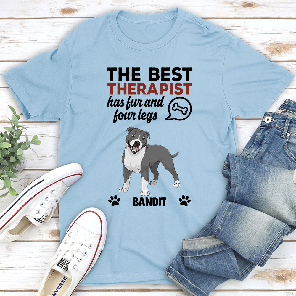 My Best Therapist - Personalized Custom Unisex 5.3 oz T-shirt for Pet Lovers