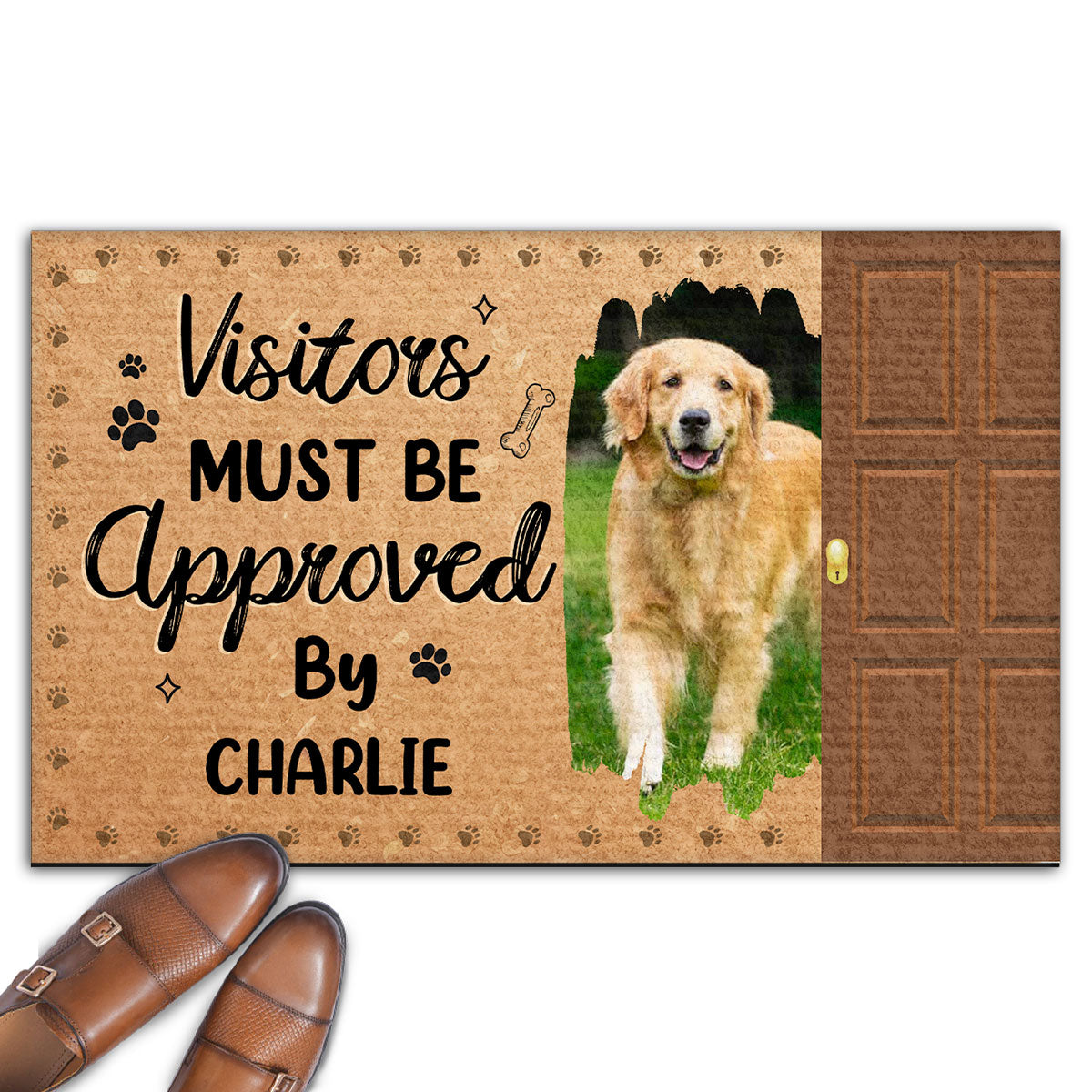 Personalized Custom Doormat with Everyone Must Be Approved By Dogs Photo - Ideal for Pet Lovers