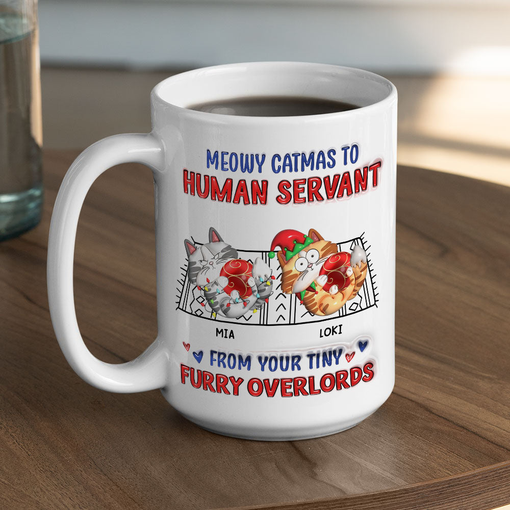 Meowy Catmas Personalized Custom 3D Inflated Effect Ceramic Mug for Human Servants