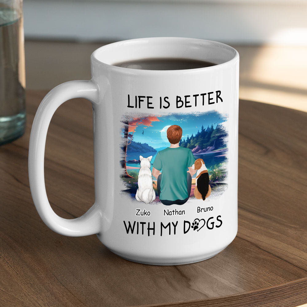 Better With Dogs - Personalized Custom Coffee Mug for Pet Lovers
