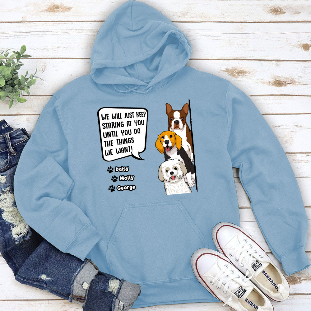 Staring Dog – Customizable Personalized Unisex 8.0 oz Hoodie for Pet Lovers