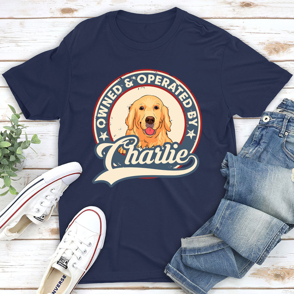 Owned Operated Logo - Personalized Custom Unisex 5.3 oz T-shirt for Pet Lovers