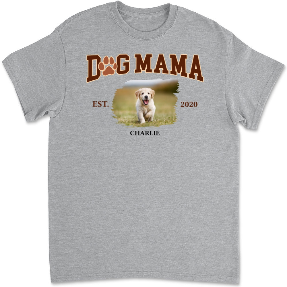 Personalized Custom Unisex Dog Mama Since Photo T-shirt - Perfect Gift for Pet Lovers