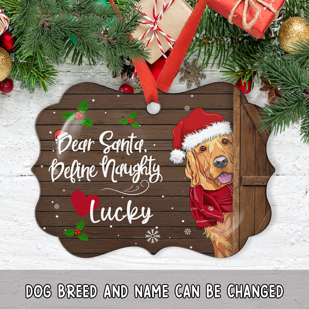 Customizable Personalized Aluminum Ornament - Define Your Naughty Dog for Holiday Decor