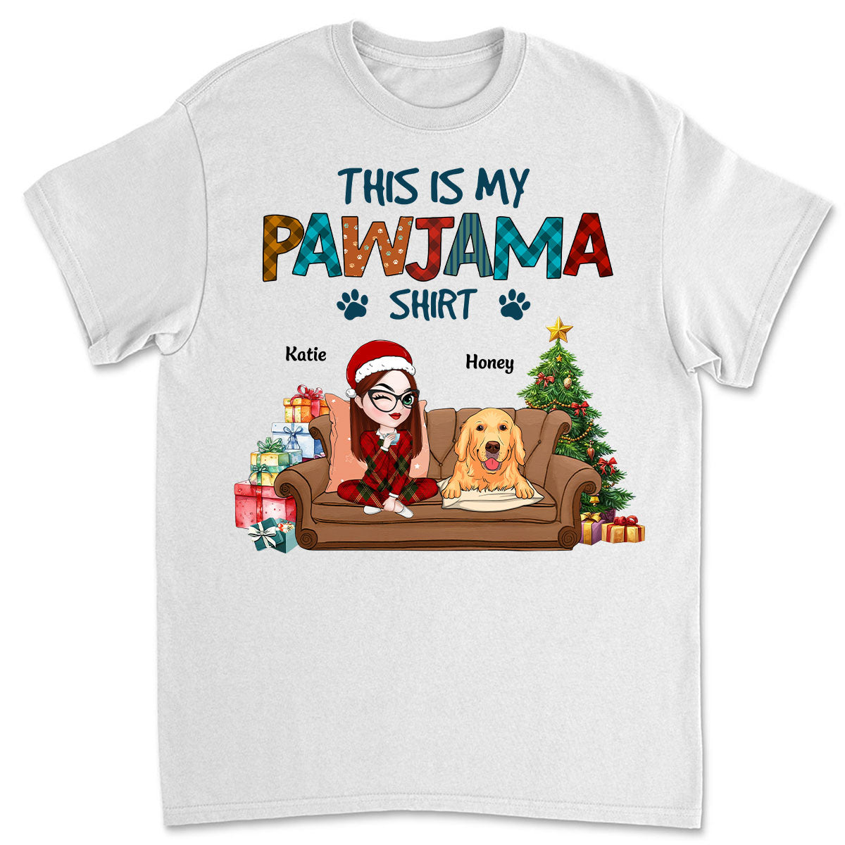 My Pawjama Personalized Custom Unisex 5.3 oz Sleepshirt T-Shirt - Ideal Gift for Pet Lovers