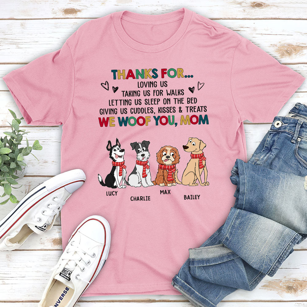 Funny Personalized Custom Unisex 'Thanks For' Dog T-shirt