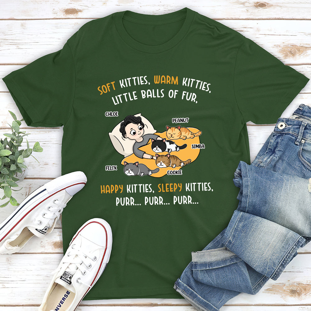 Happy Kitty Sleepy Kitty - Personalized Custom Unisex 5.3 oz T-shirt for Pet Lovers