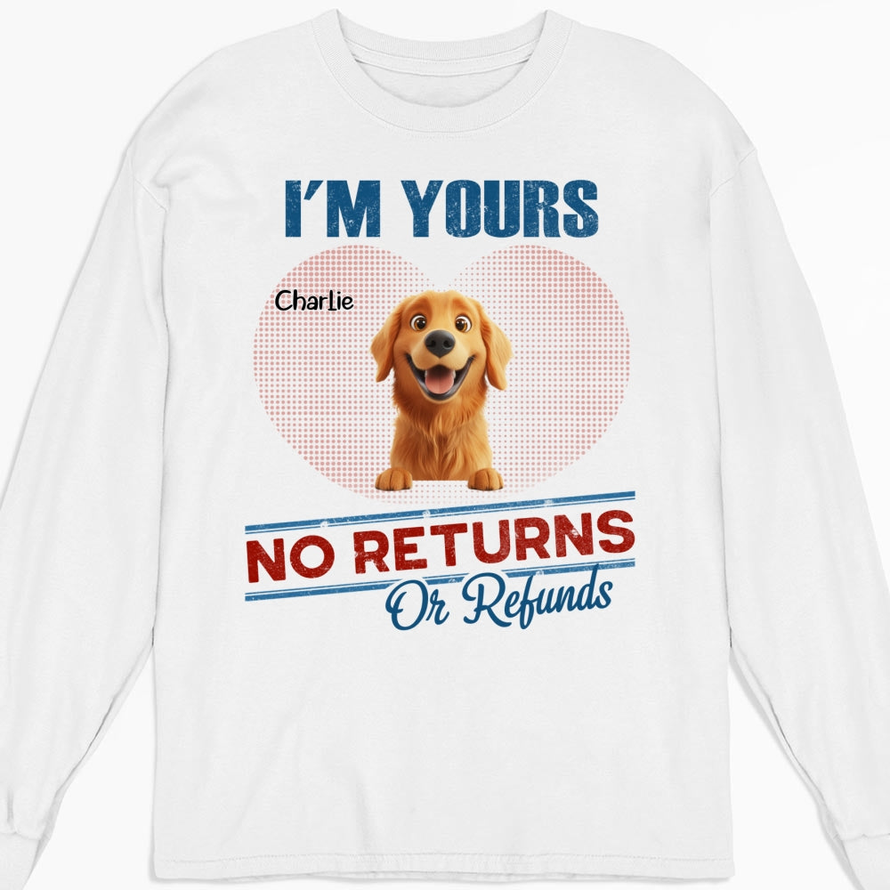 No Returns Or Refunds Personalized Custom Long Sleeve Kids T-shirt - Ideal Gift for Pet Lovers