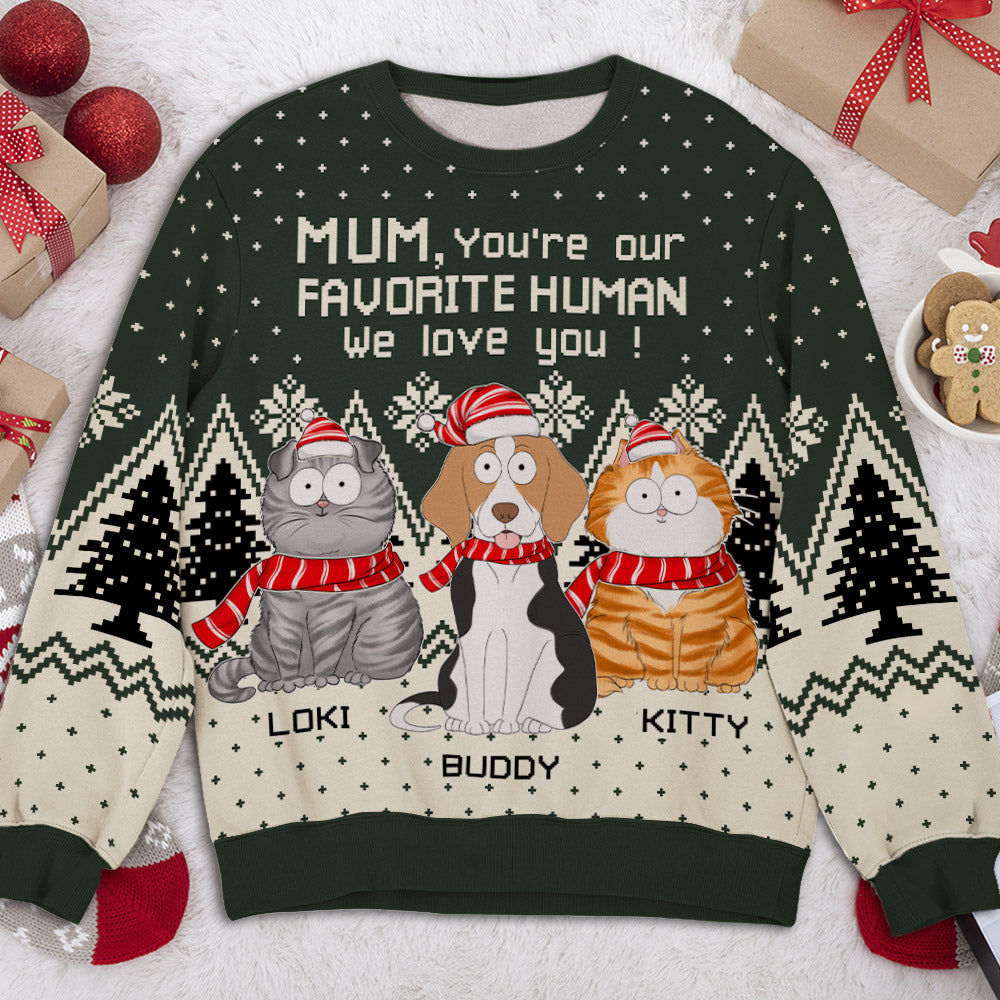 You Are My Favorite Human - Personalized Custom All-Over-Print Unisex Sweatshirt for Pet Lovers